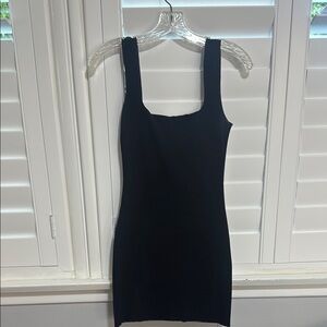 Zara Black Bodycon Mini Dress Square Neck Sleeveless